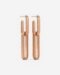 Open Channel Drop Hoops in 9ct rose gold