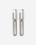 Open Channel Drop Hoops in 9ct white gold
