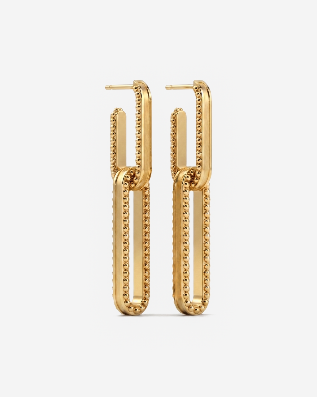 Open Channel Drop Hoops in 9ct yellow gold