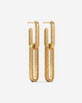 Open Channel Drop Hoops in 9ct yellow gold