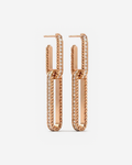Pavé Drop Hoops in 9ct rose gold