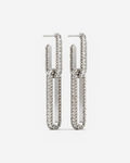 Pavé Drop Hoops in 9ct white gold
