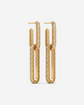 Pavé Drop Hoops in 9ct yellow gold