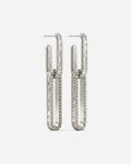 Baguette Drop Hoops in 9ct white gold
