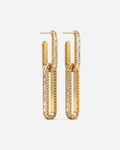 Baguette Drop Hoops in 9ct yellow gold