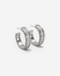 Pavé Huggies in 9ct white gold