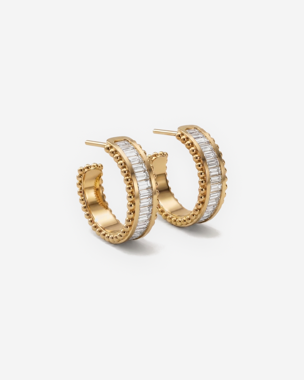 Baguette Huggies in 9ct yellow gold
