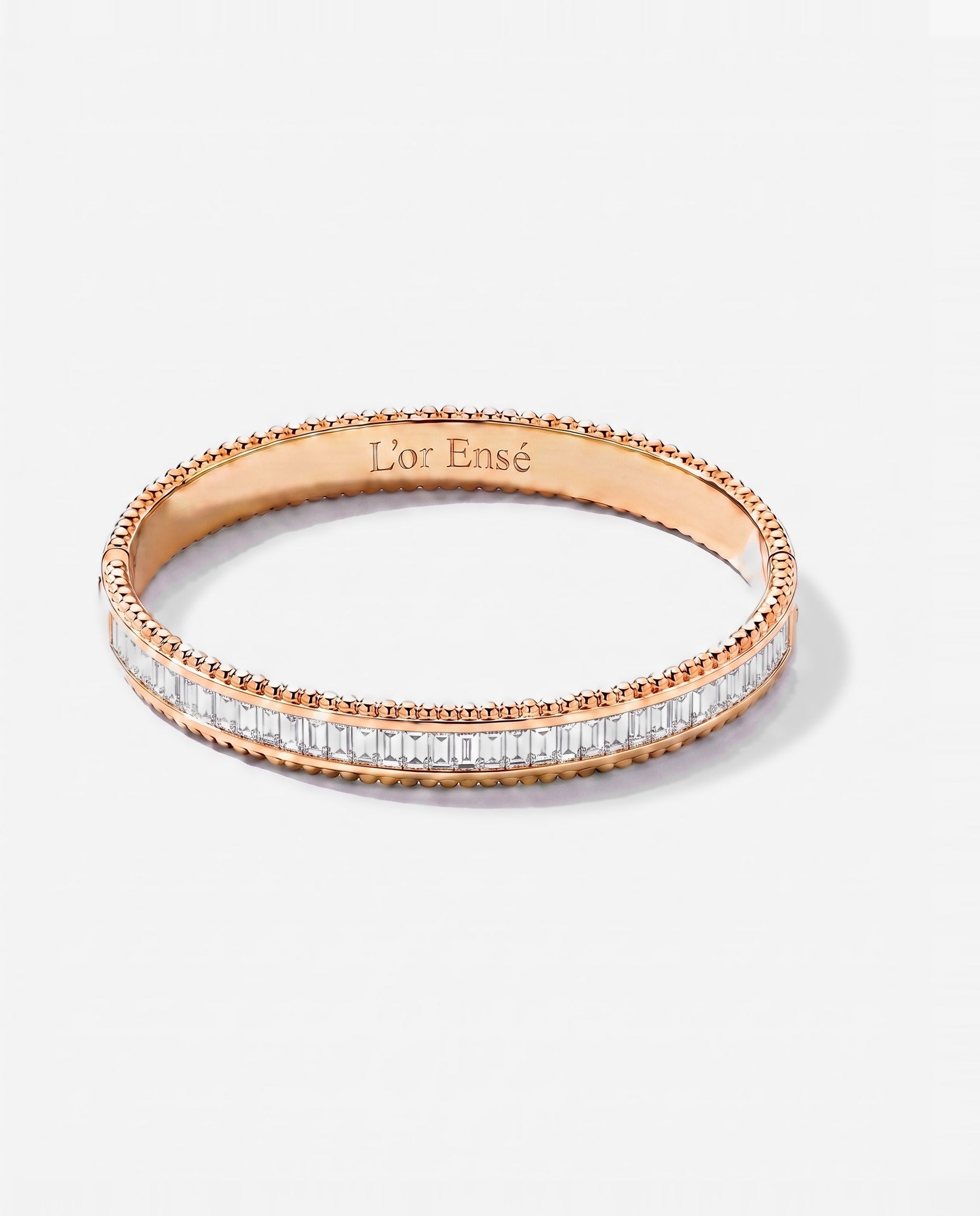 Baguette Bangle in 9ct rose gold