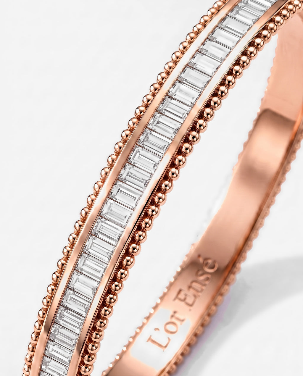 Baguette Bangle in 9ct rose gold
