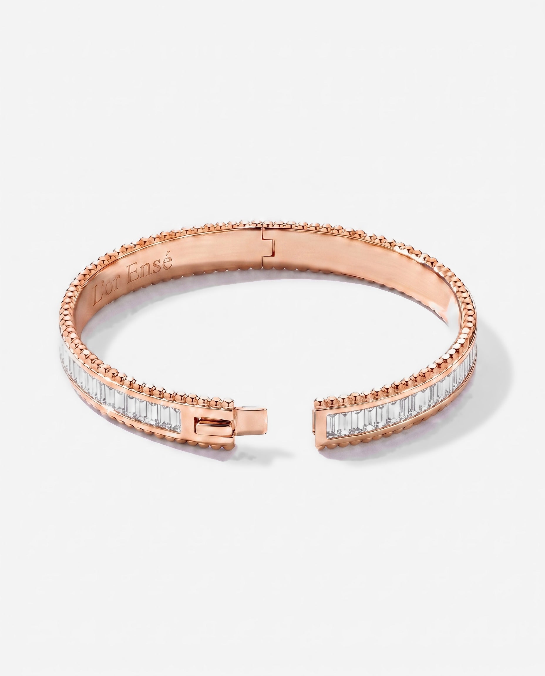 Baguette Bangle in 9ct rose gold