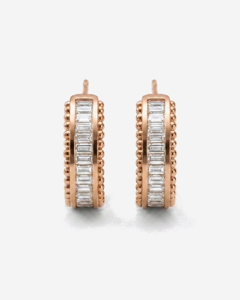 Baguette Huggies in 9ct rose gold