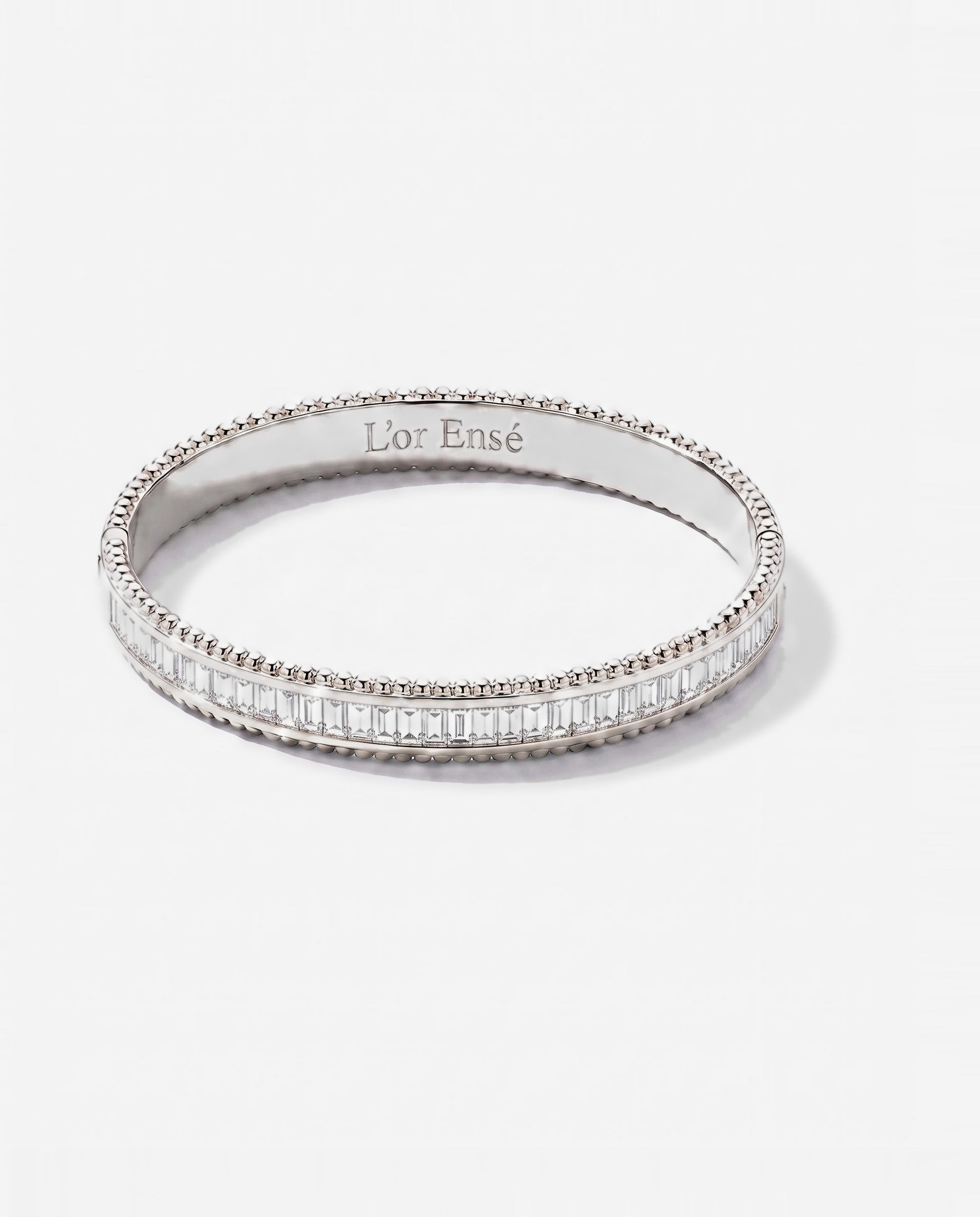 Baguette Bangle in 9ct white gold