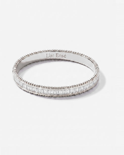 Baguette Bangle in 9ct white gold