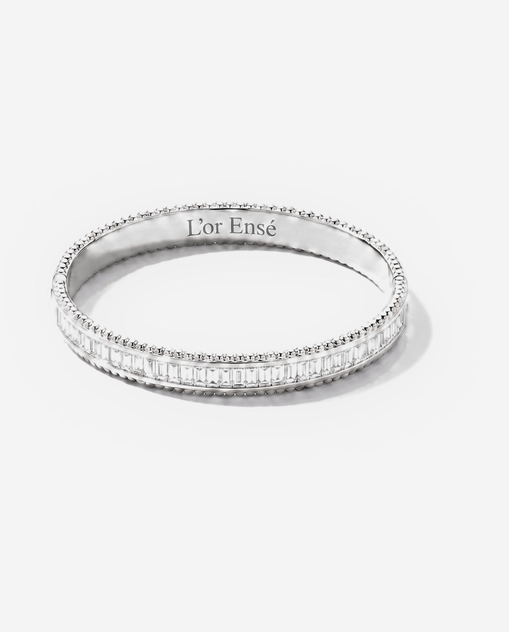 Baguette Bangle in 9ct white gold