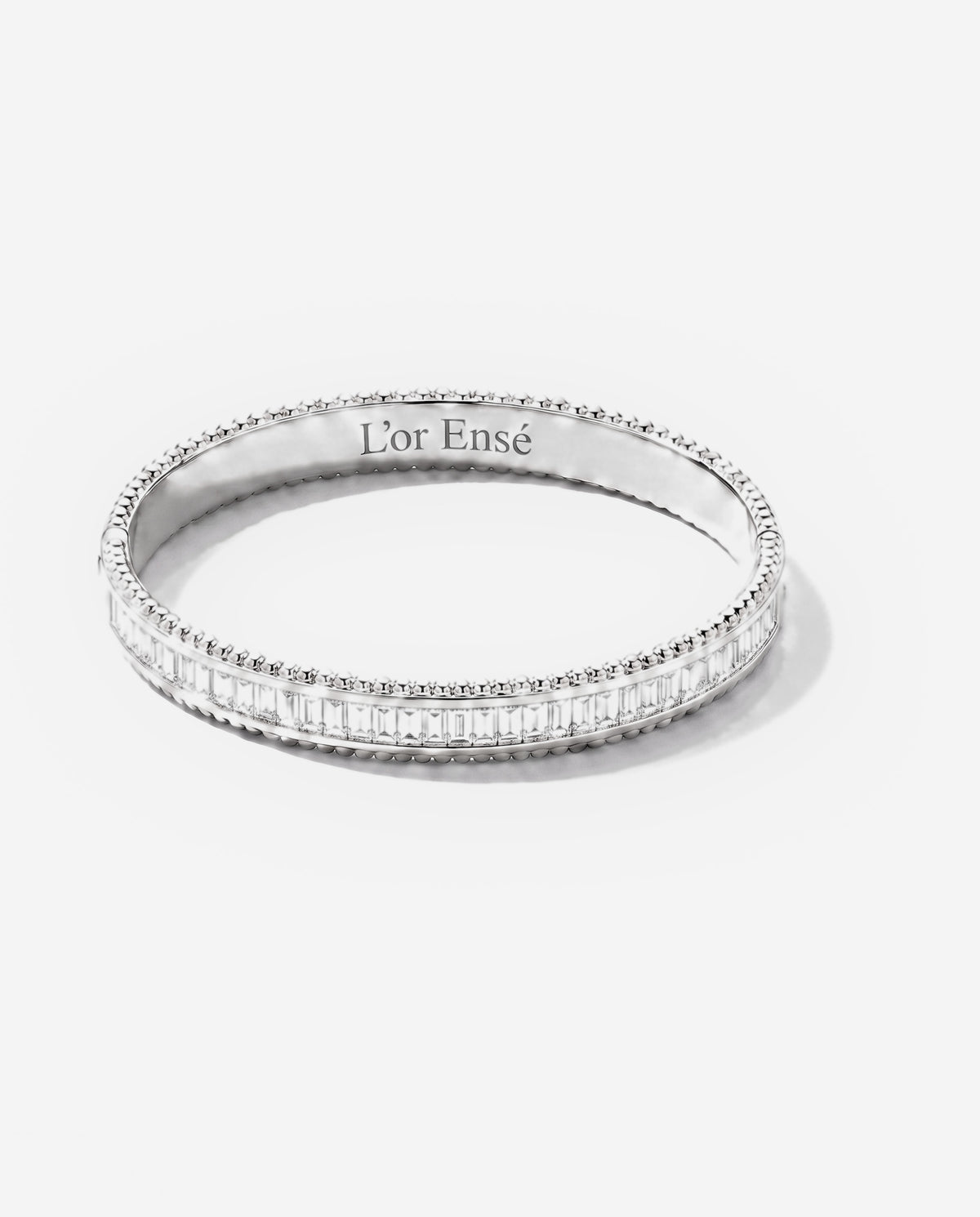Baguette Bangle in 9ct white gold