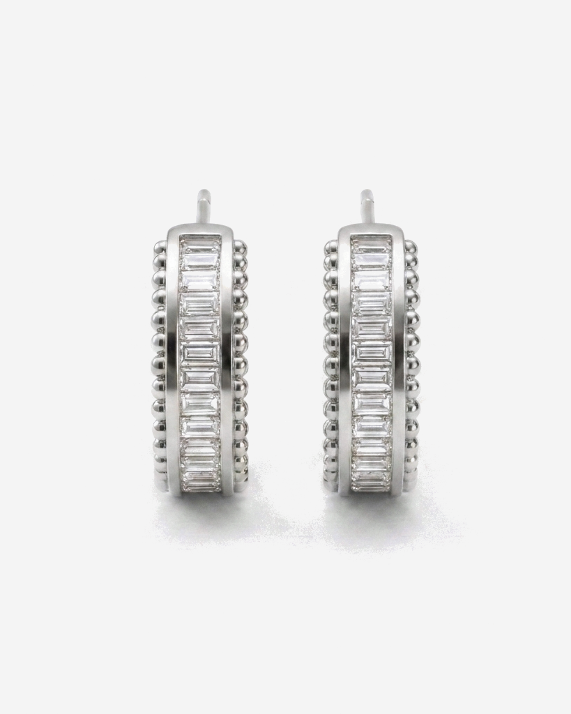 Baguette Huggies in 9ct white gold