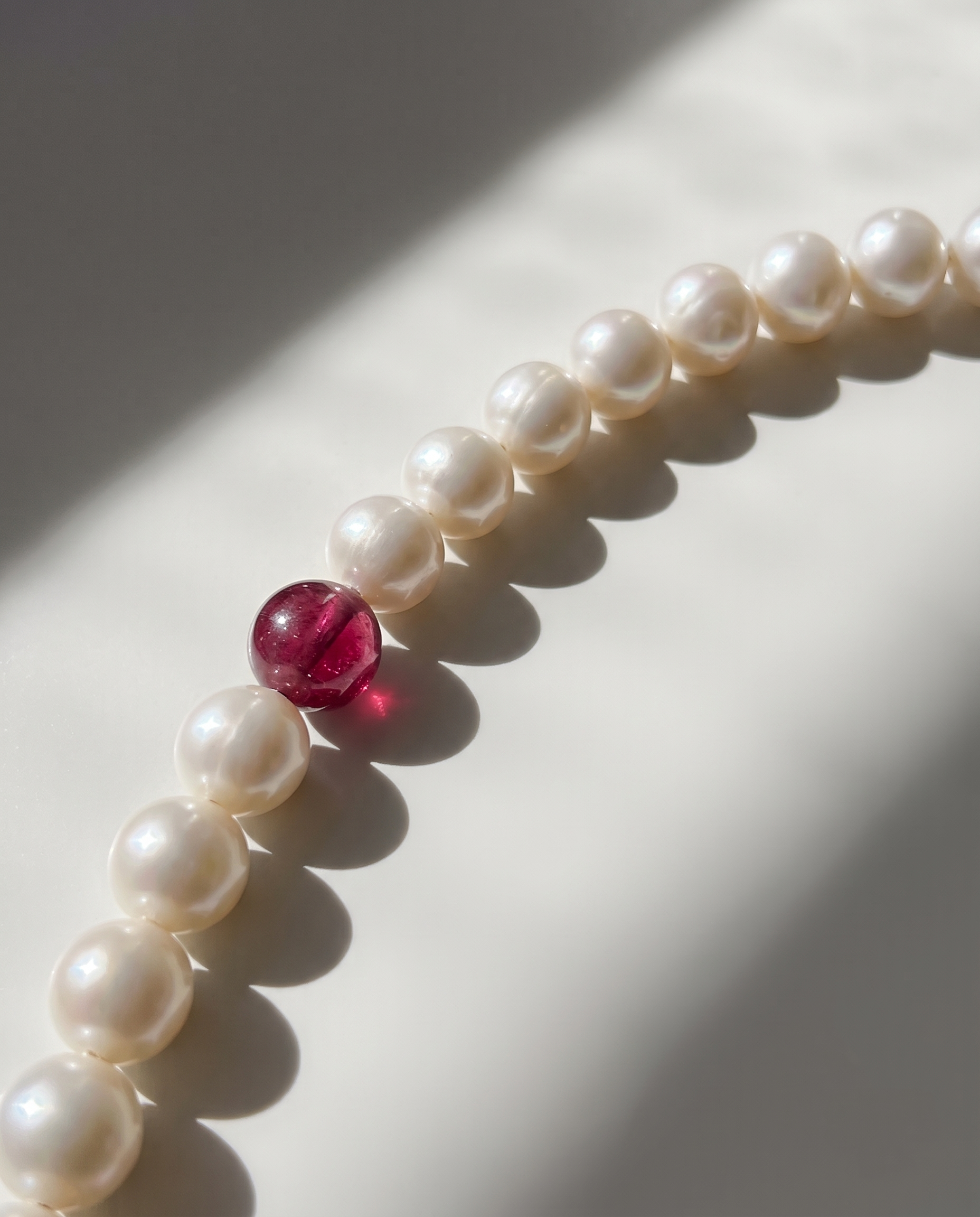 Caesura Pearl Rubellite Necklace