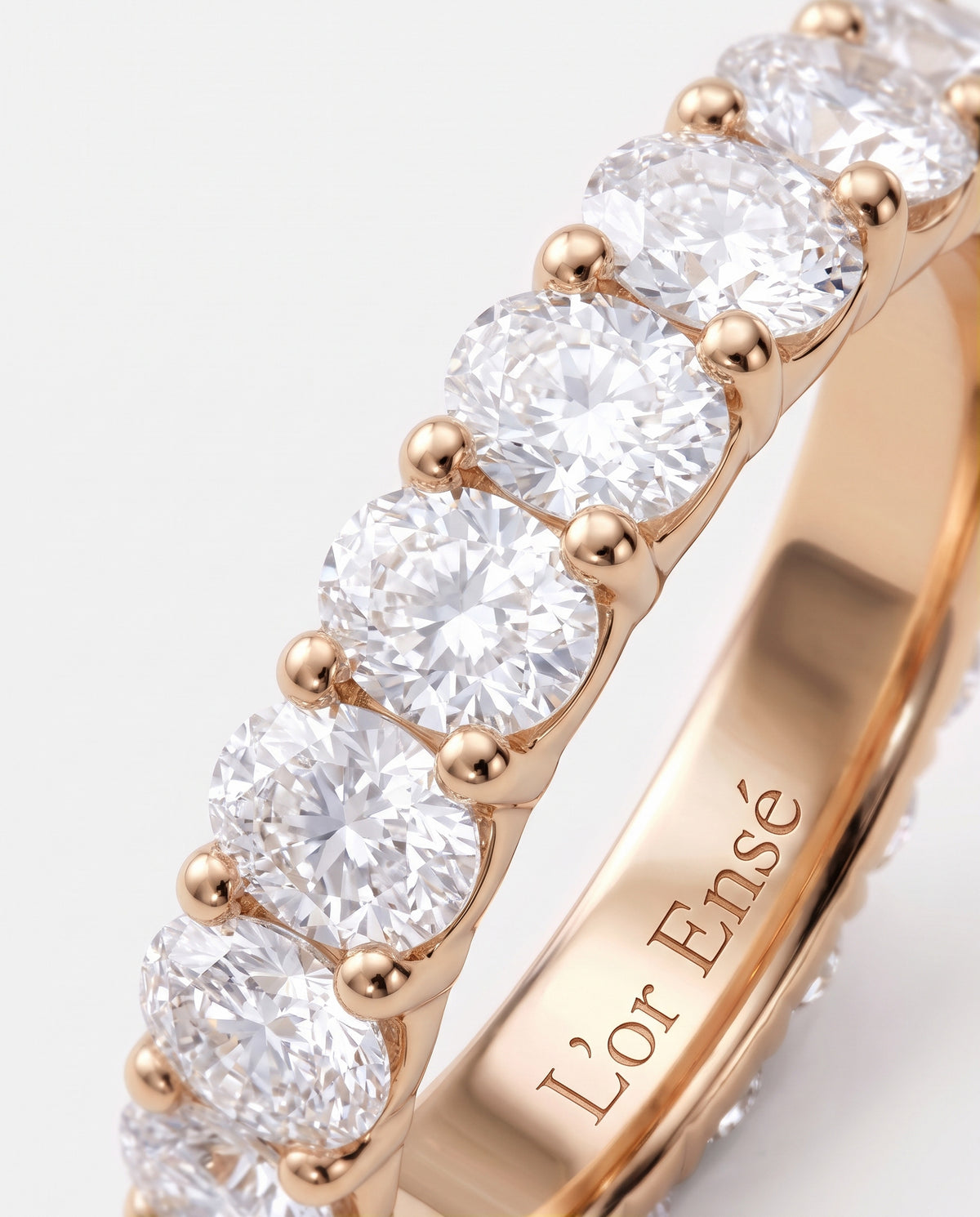 Oval Diamond Eternity Ring in 9ct rose gold