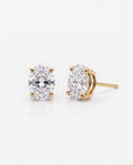 Oval Solitaire Ear Studs in 9ct yellow gold