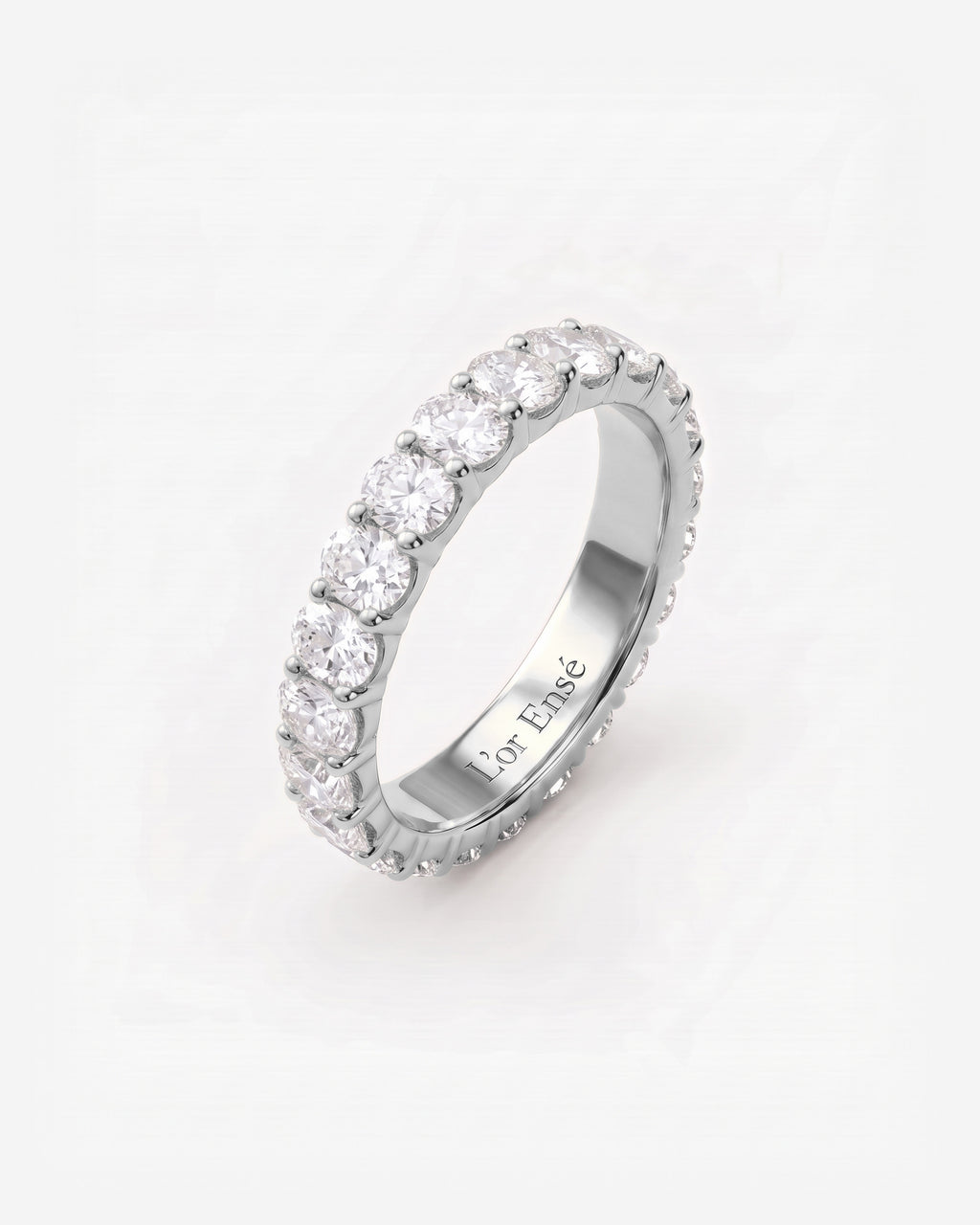 Oval Diamond Eternity Ring in 9ct white gold