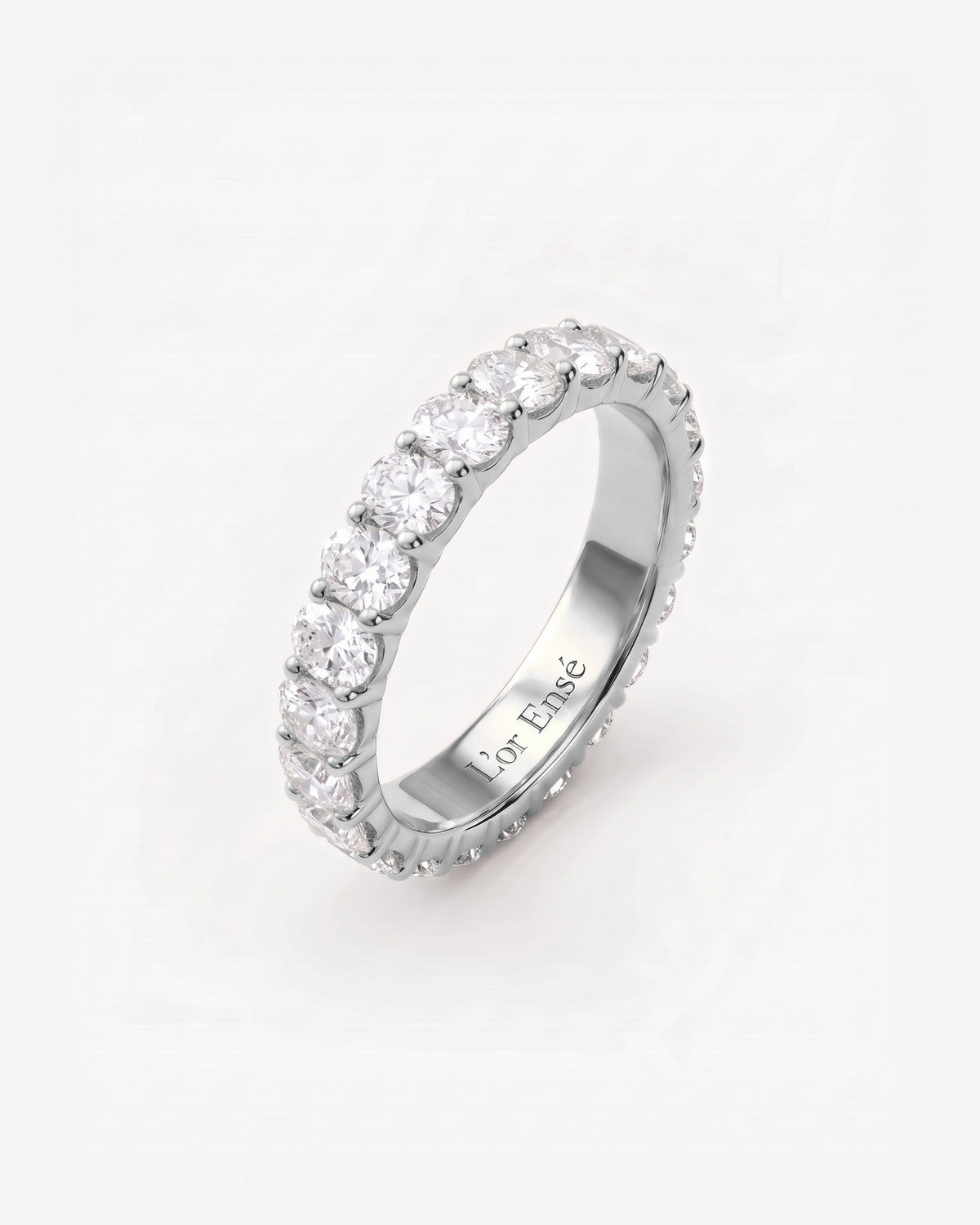 Oval Diamond Eternity Ring in 9ct white gold