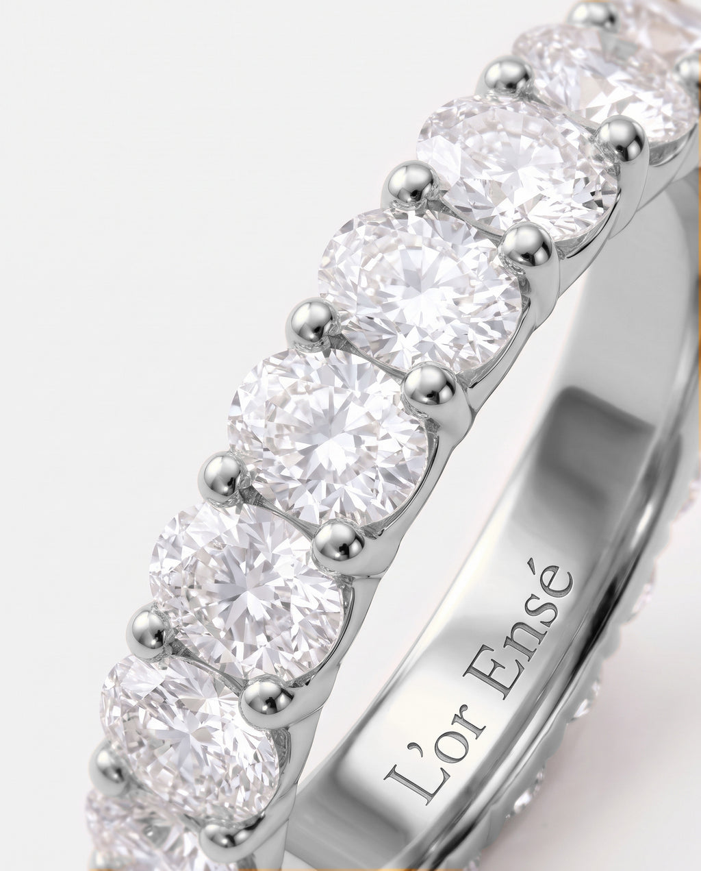 Oval Diamond Eternity Ring in 9ct white gold