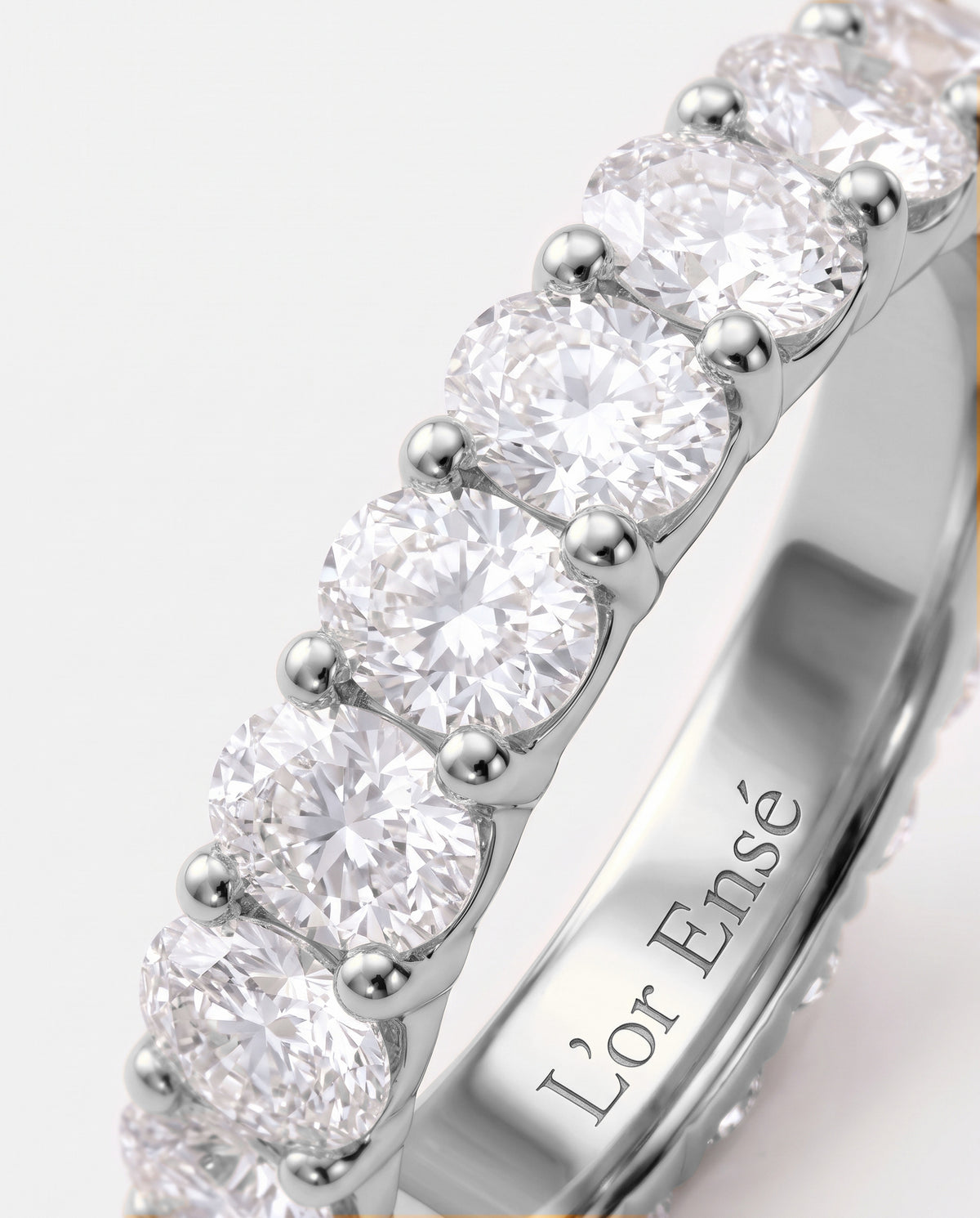 Oval Diamond Eternity Ring in 9ct white gold