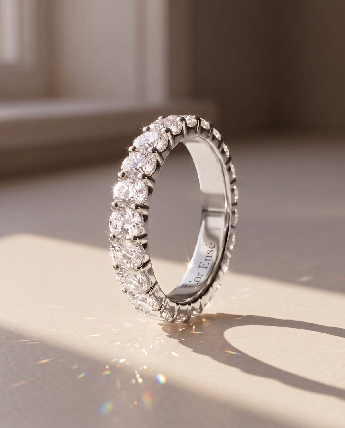 Oval Diamond Eternity Ring in 9ct white gold