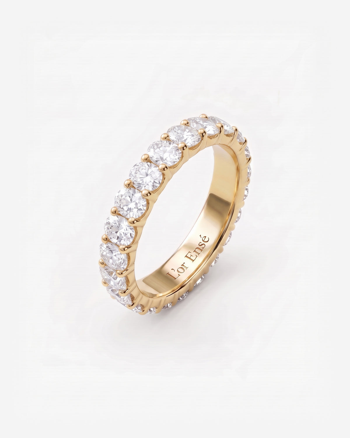 Oval Diamond Eternity Ring in 9ct yellow gold