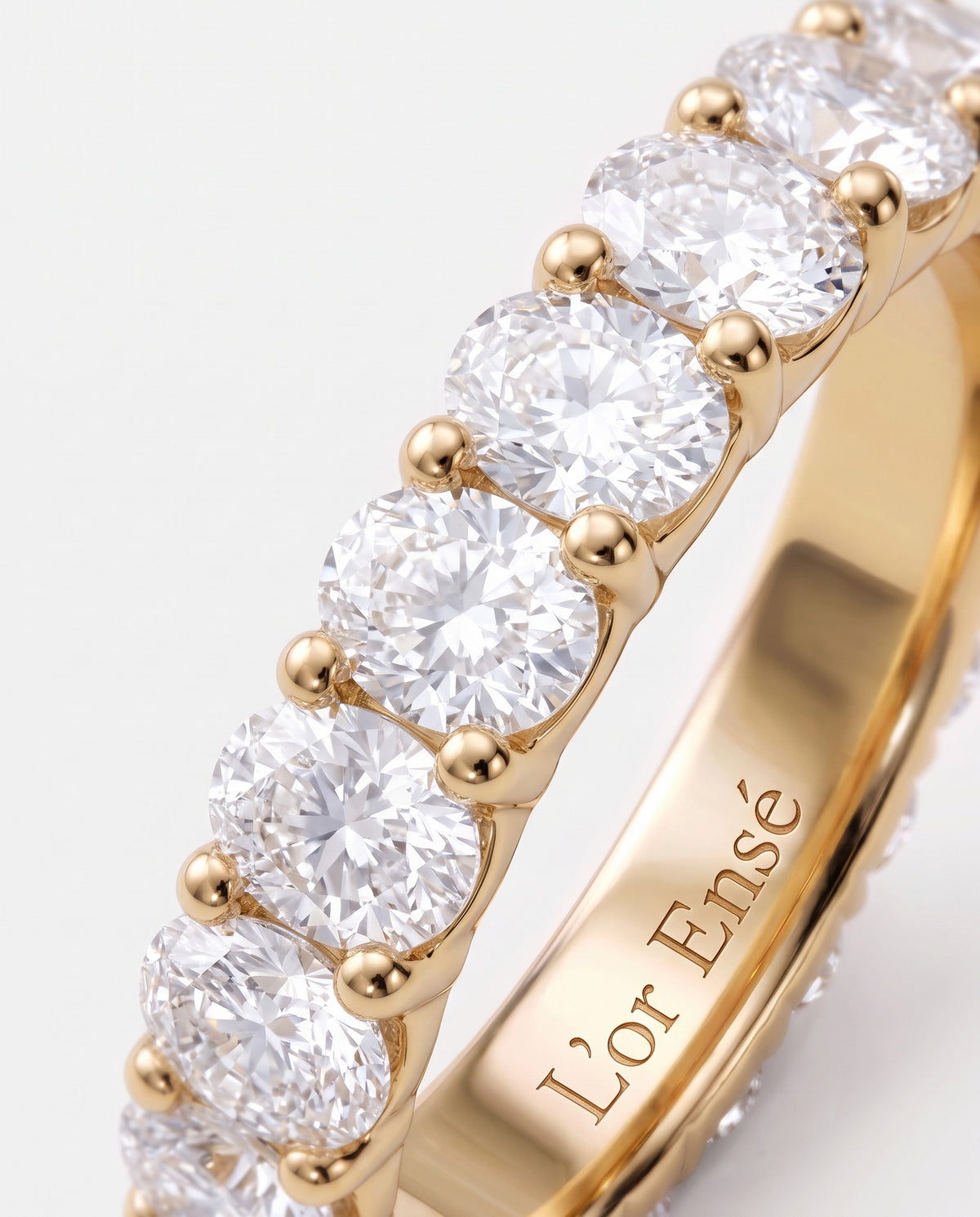 Oval Diamond Eternity Ring in 9ct yellow gold