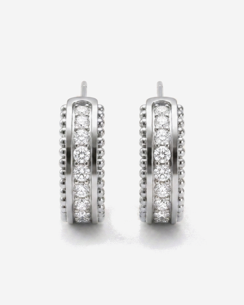 Pavé Huggies in 9ct white gold