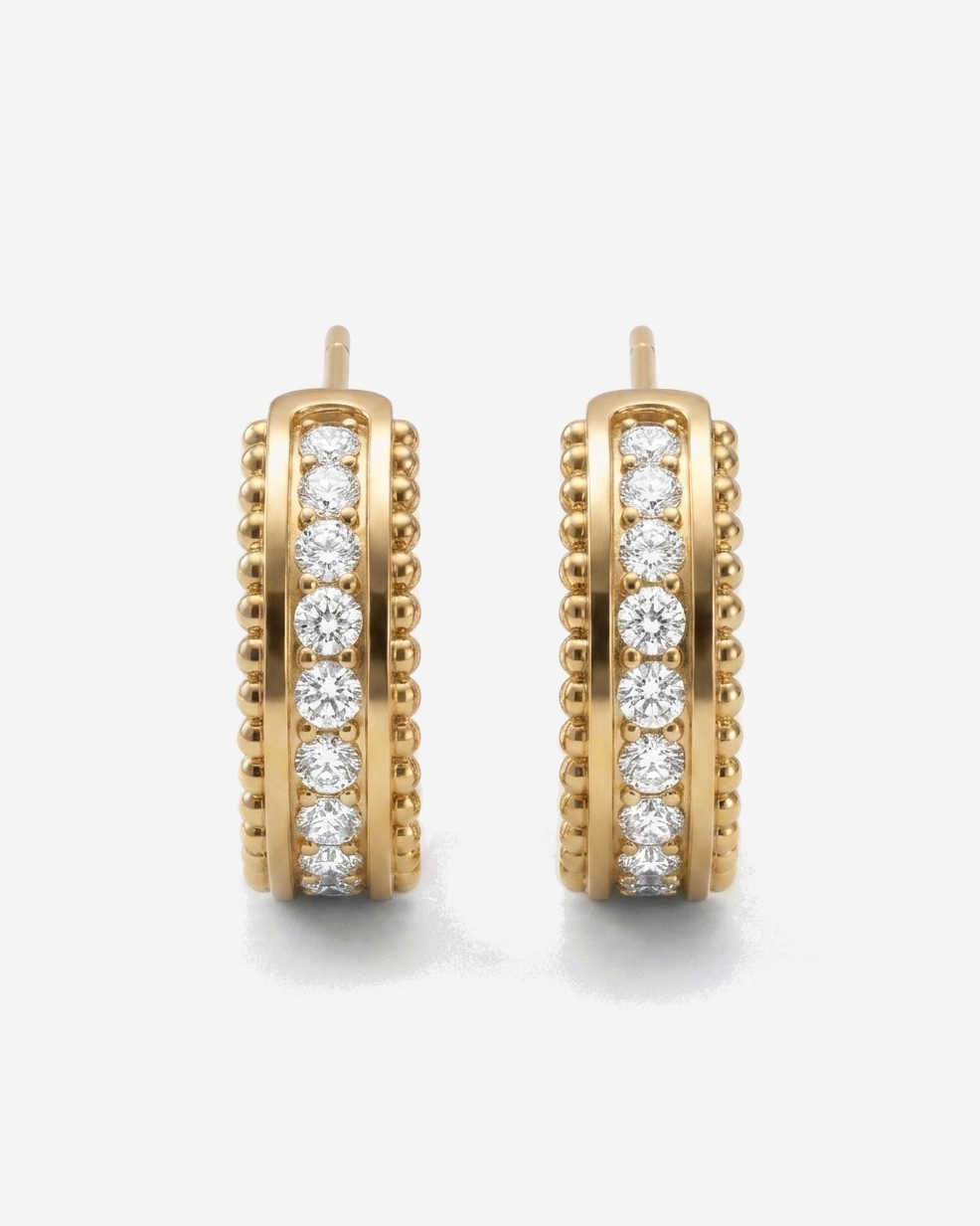 Pavé Huggies in 9ct yellow gold