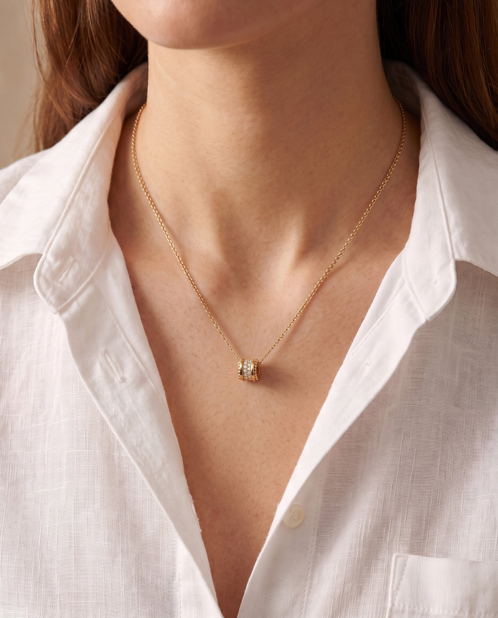 Loop Pendant Pavé in 9ct yellow gold