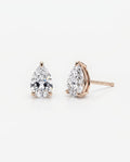Pear Solitaire Ear Studs in 9ct rose gold