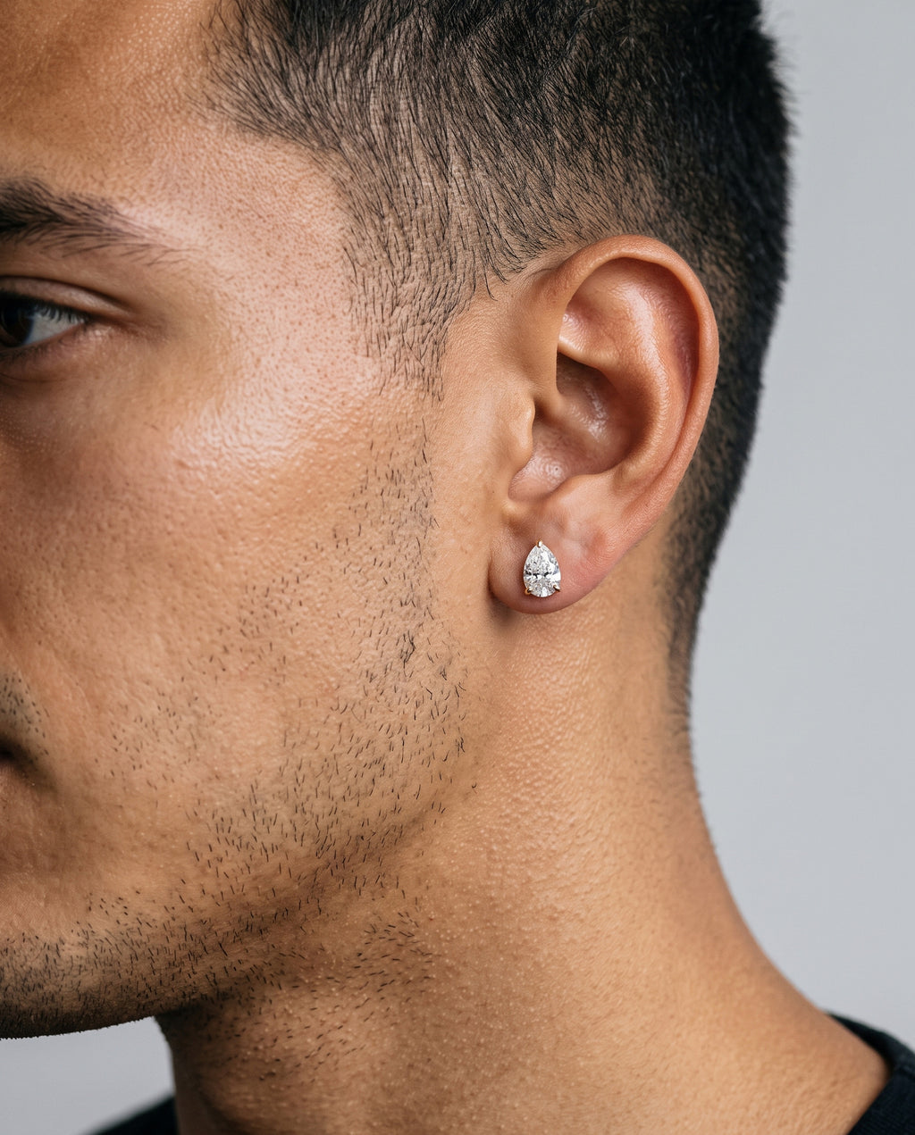 Pear Solitaire Ear Studs in 9ct rose gold