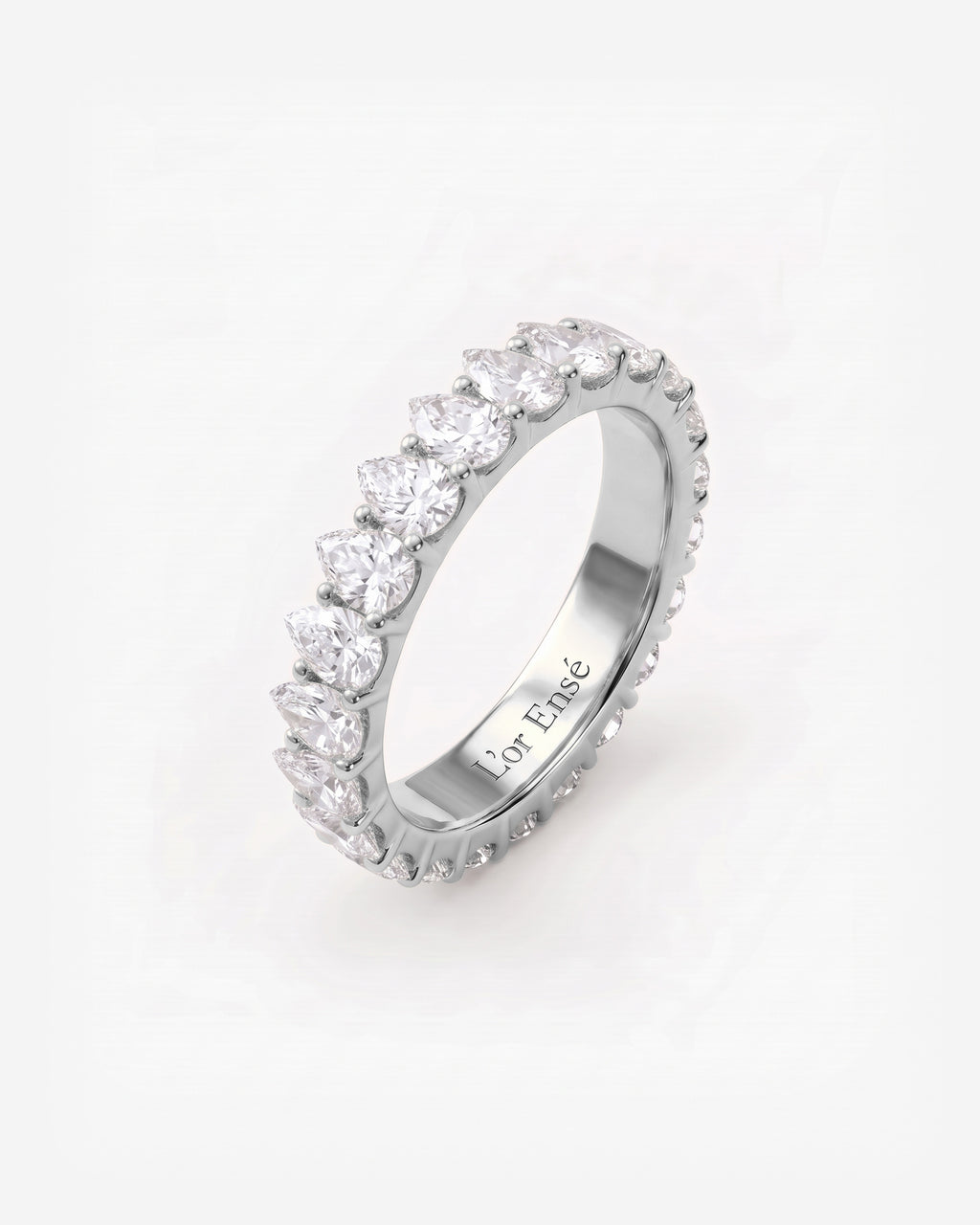 Pear Diamond Eternity Ring in 9ct white gold