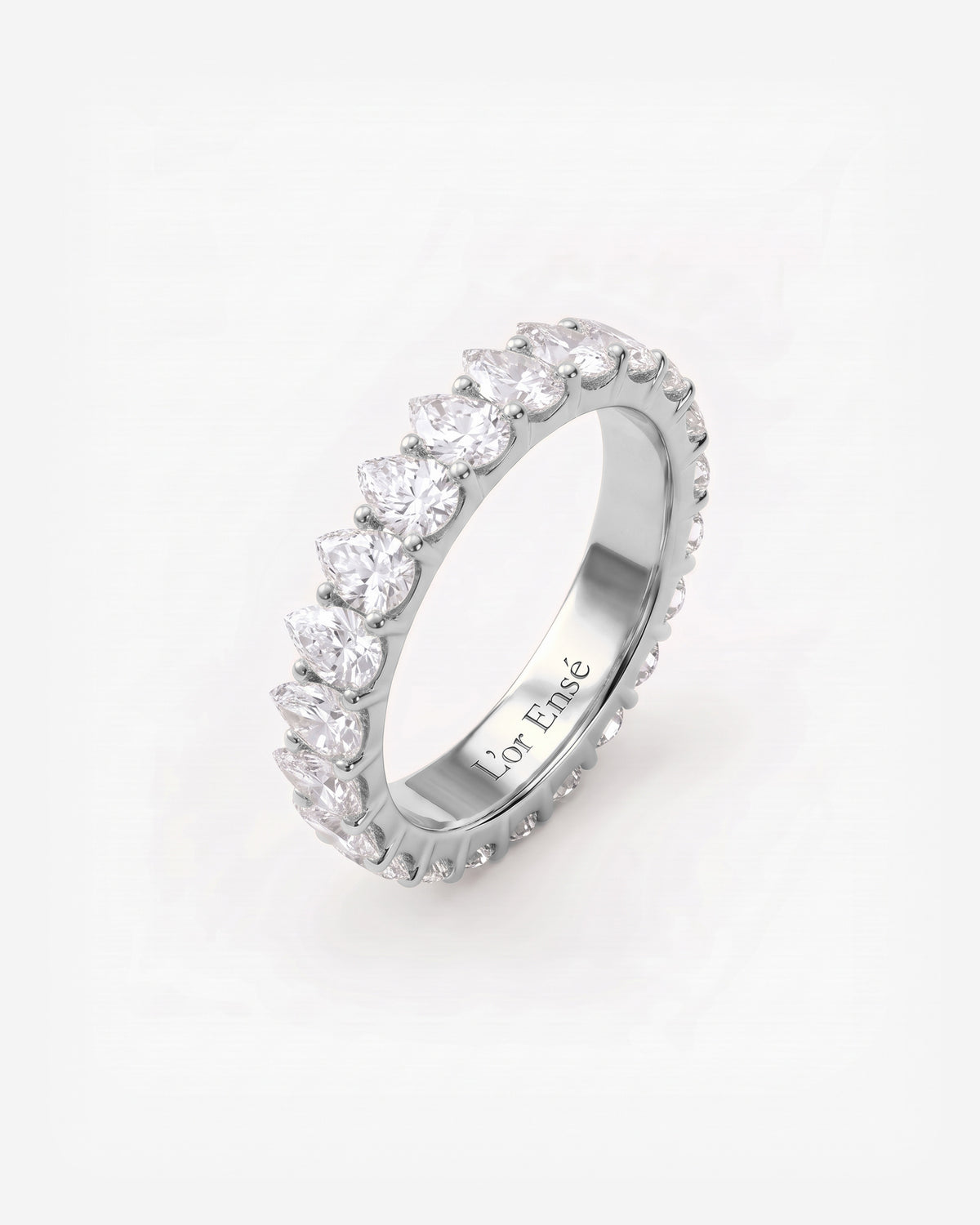 Pear Diamond Eternity Ring in 9ct white gold