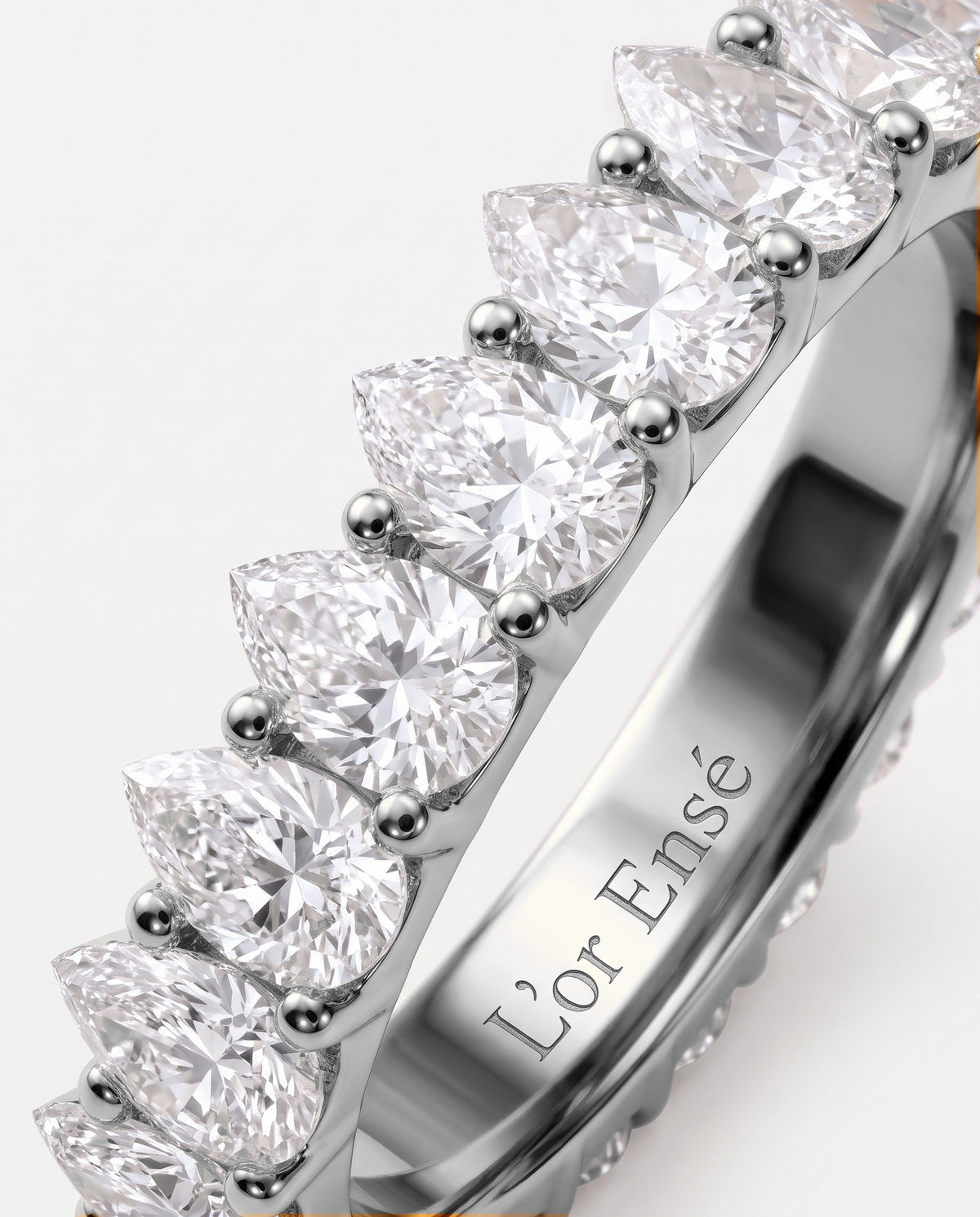Pear Diamond Eternity Ring in 9ct white gold