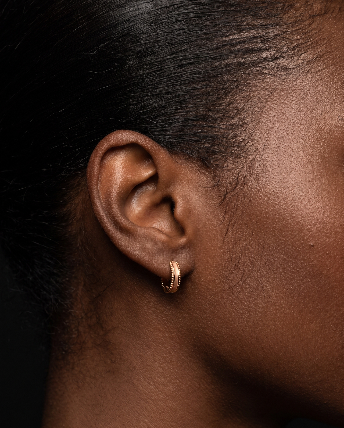 Open Channel Huggies in 9ct rose gold