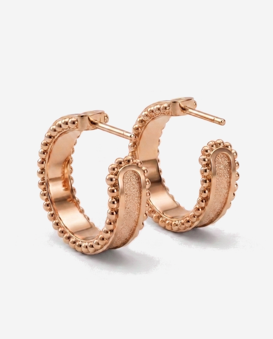 Open Channel Huggies in 9ct rose gold