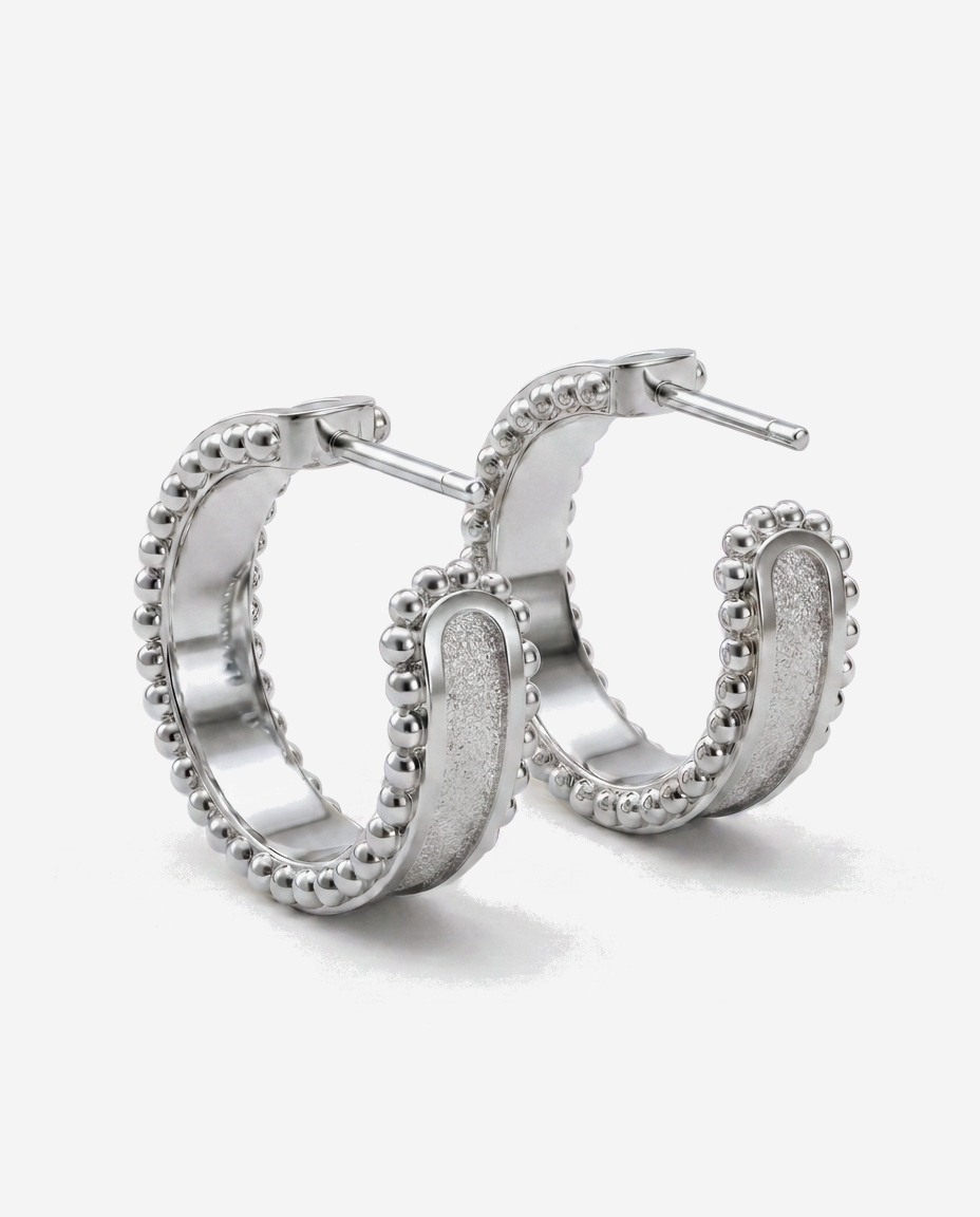 Open Channel Huggies in 9ct white gold