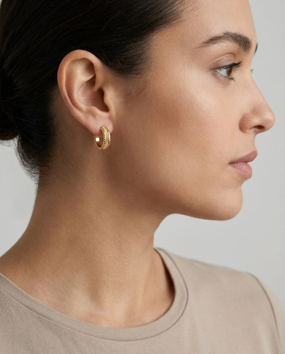 Open Channel Huggies in 9ct yellow gold