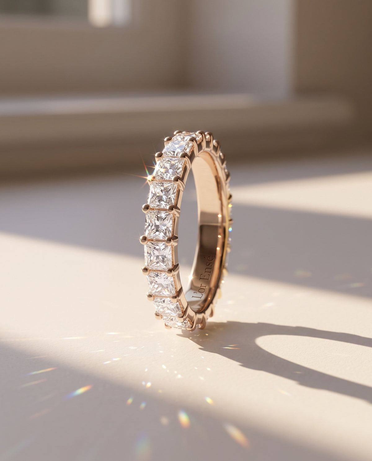 Princess Diamond Eternity Ring in 9ct rose gold