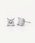 Princess Solitaire Ear Studs in 9ct white gold