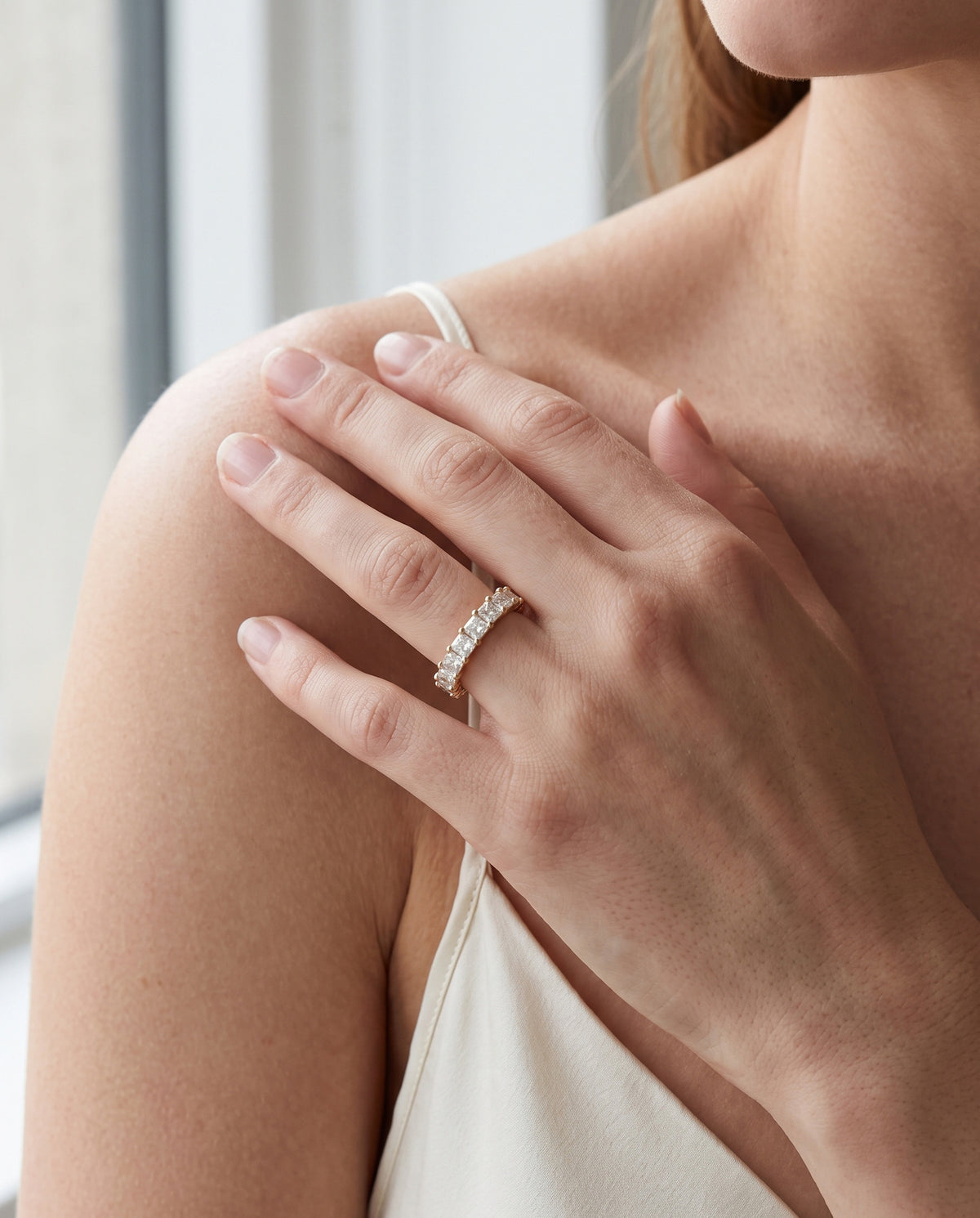 Princess Diamond Eternity Ring in 9ct yellow gold