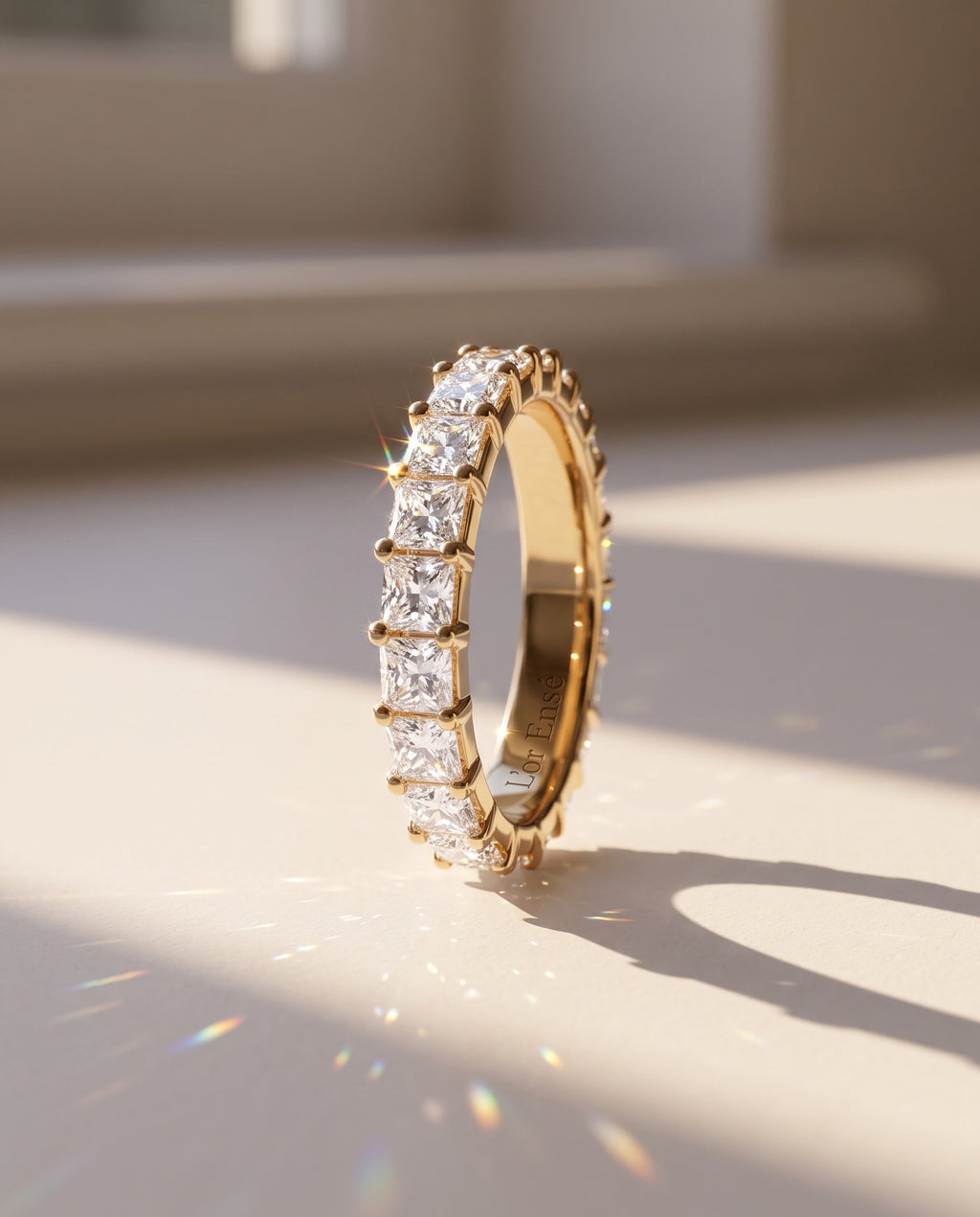 Princess Diamond Eternity Ring in 9ct yellow gold