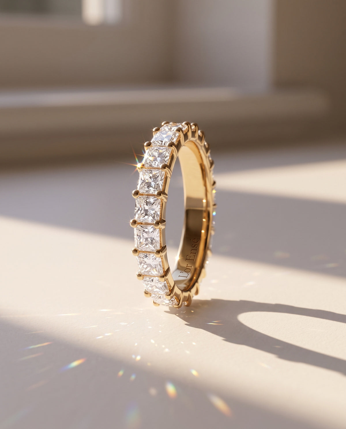 Princess Diamond Eternity Ring in 9ct yellow gold