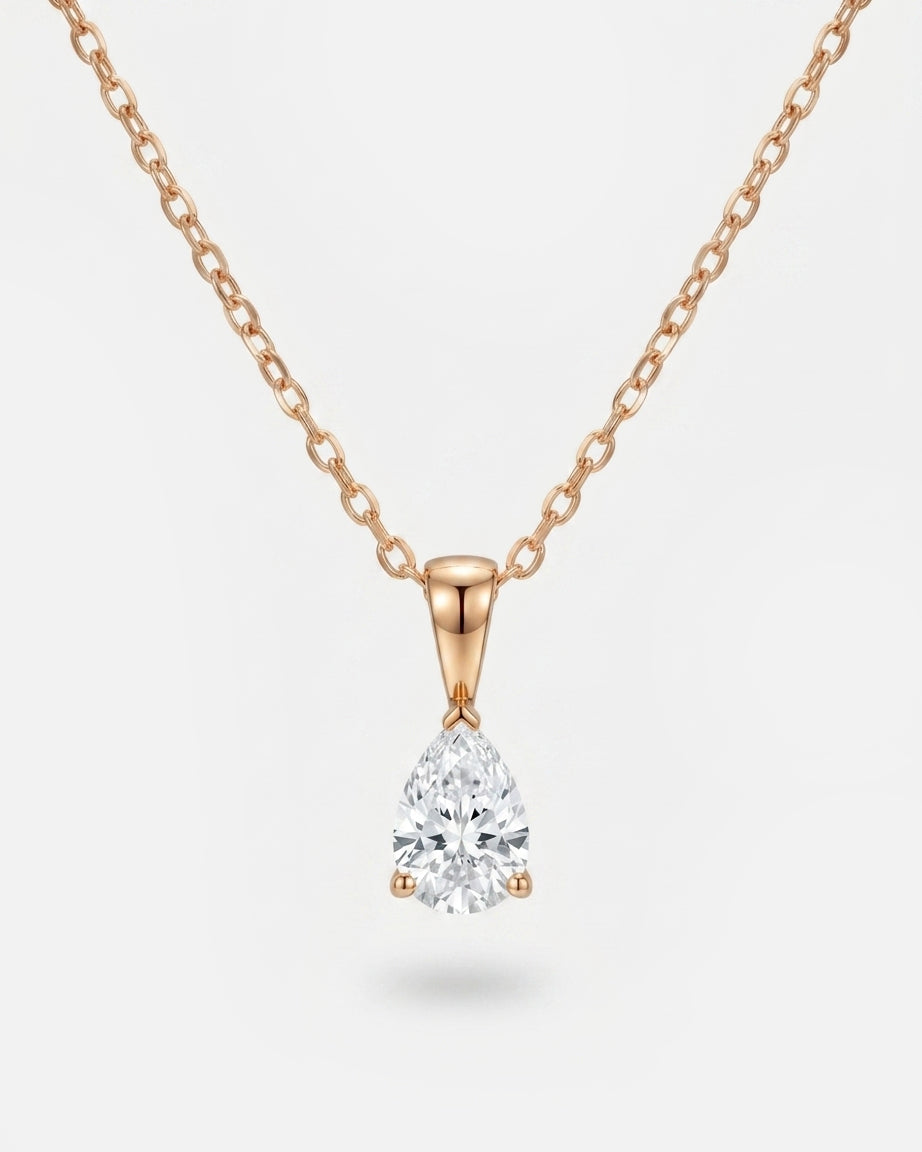 Pear Solitaire Pendant