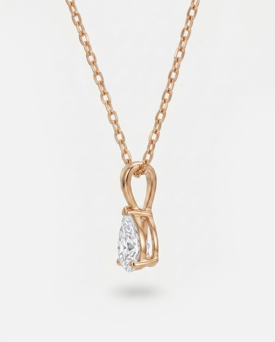 Pear Solitaire Pendant