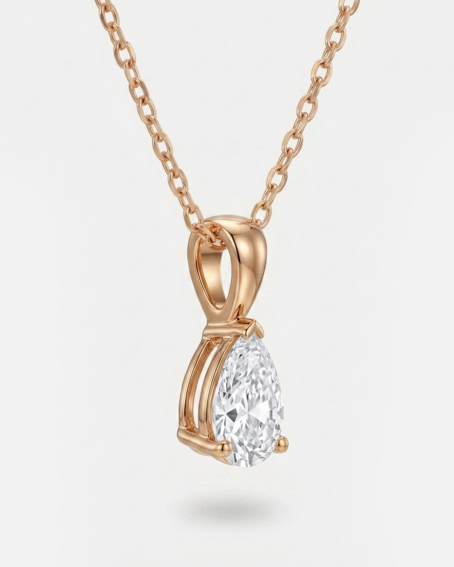 Pear Solitaire Pendant